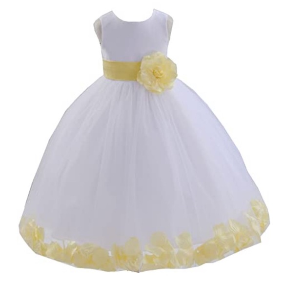 canary yellow flower girl dresses